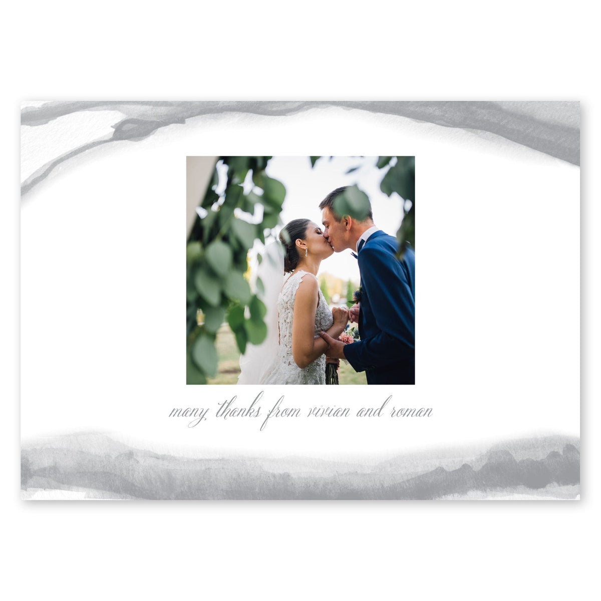 Painted Marble Wedding Thank You Cool Gray Gartner Studios Cards - Thank You 11210