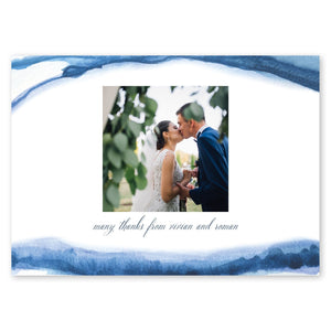Painted Marble Wedding Thank You Deep Blue Gartner Studios Cards - Thank You 11210