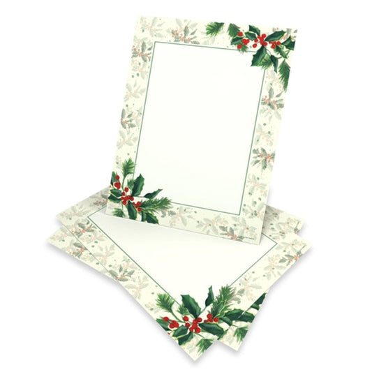Painterly Holly Stationery - 100 Count Gartner Studios Stationery Paper 74319