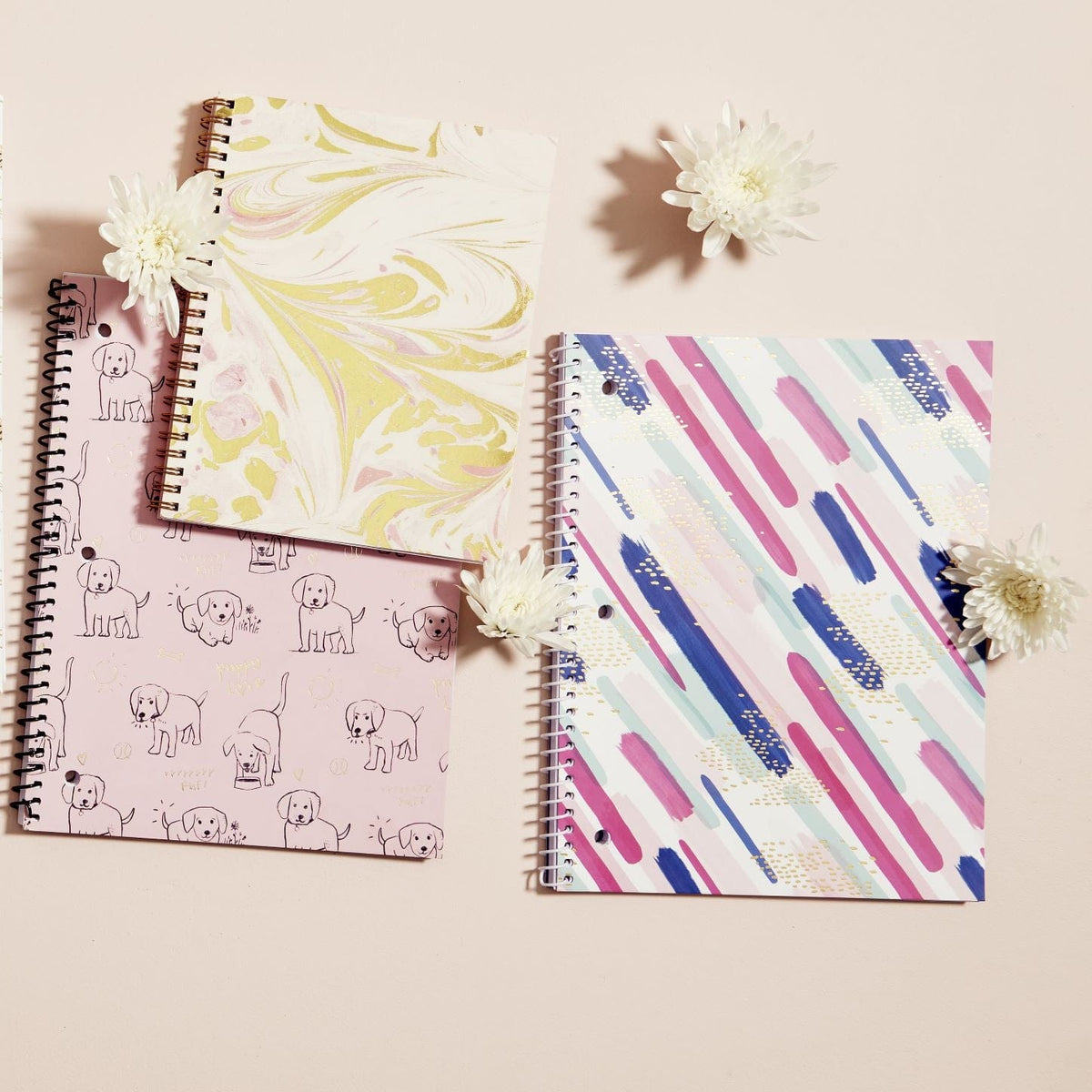 Painterly Stripes And Gold Foil Dots Spiral Notebook Gartner Studios Notebooks 52524