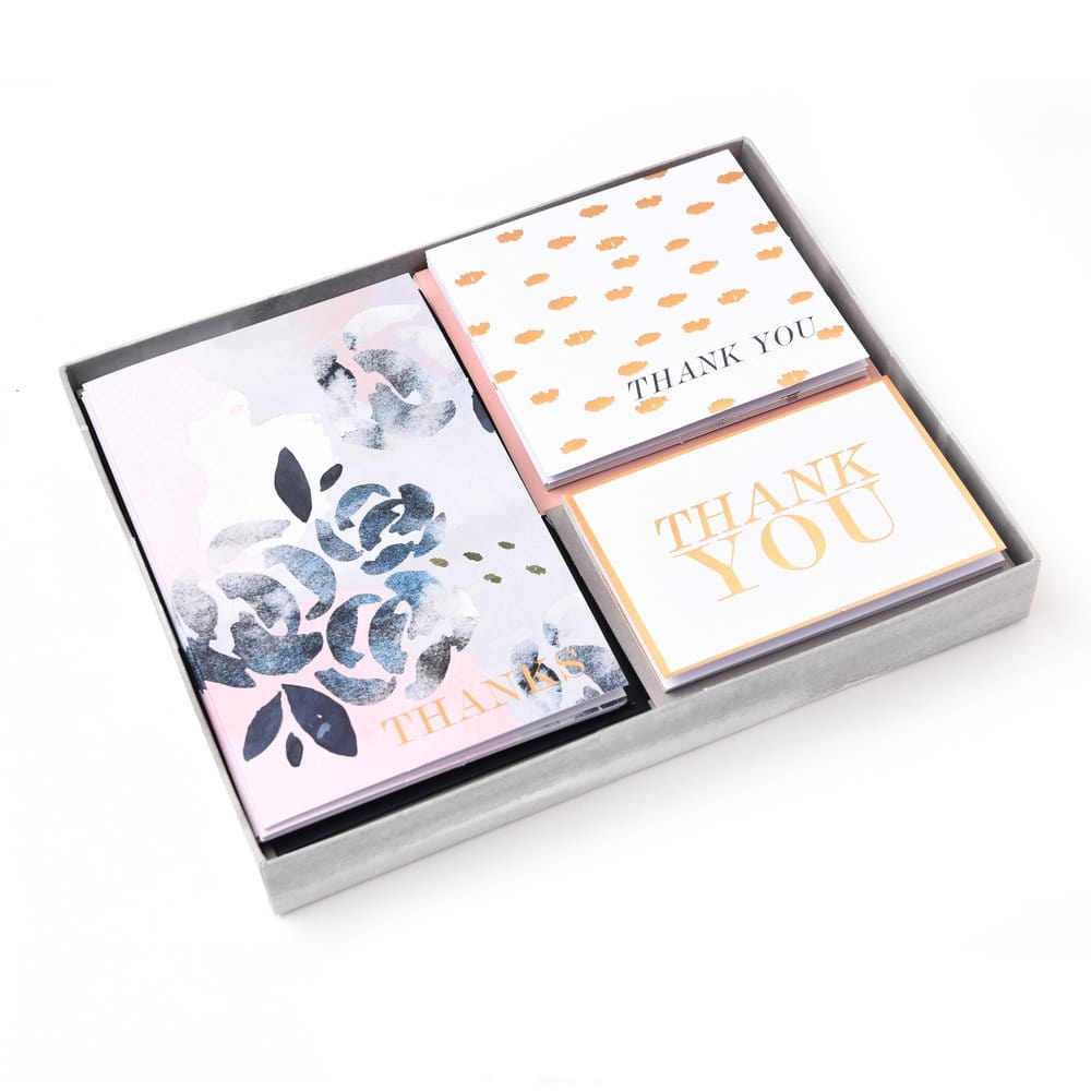 Pastel Blue Florals And Gold Foil Thank You Cards Gartner Studios Cards - Thank You 30601