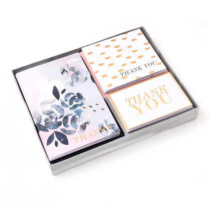 Pastel Blue Florals And Gold Foil Thank You Cards Gartner Studios Cards - Thank You 30601