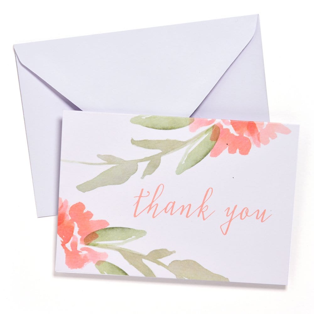 Peach Watercolor Floral Thank You Cards Gartner Studios Cards - Thank You 47801