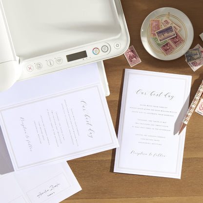 Pearl Border Bifold Print At Home Wedding Program Gartner Studios Program Paper
