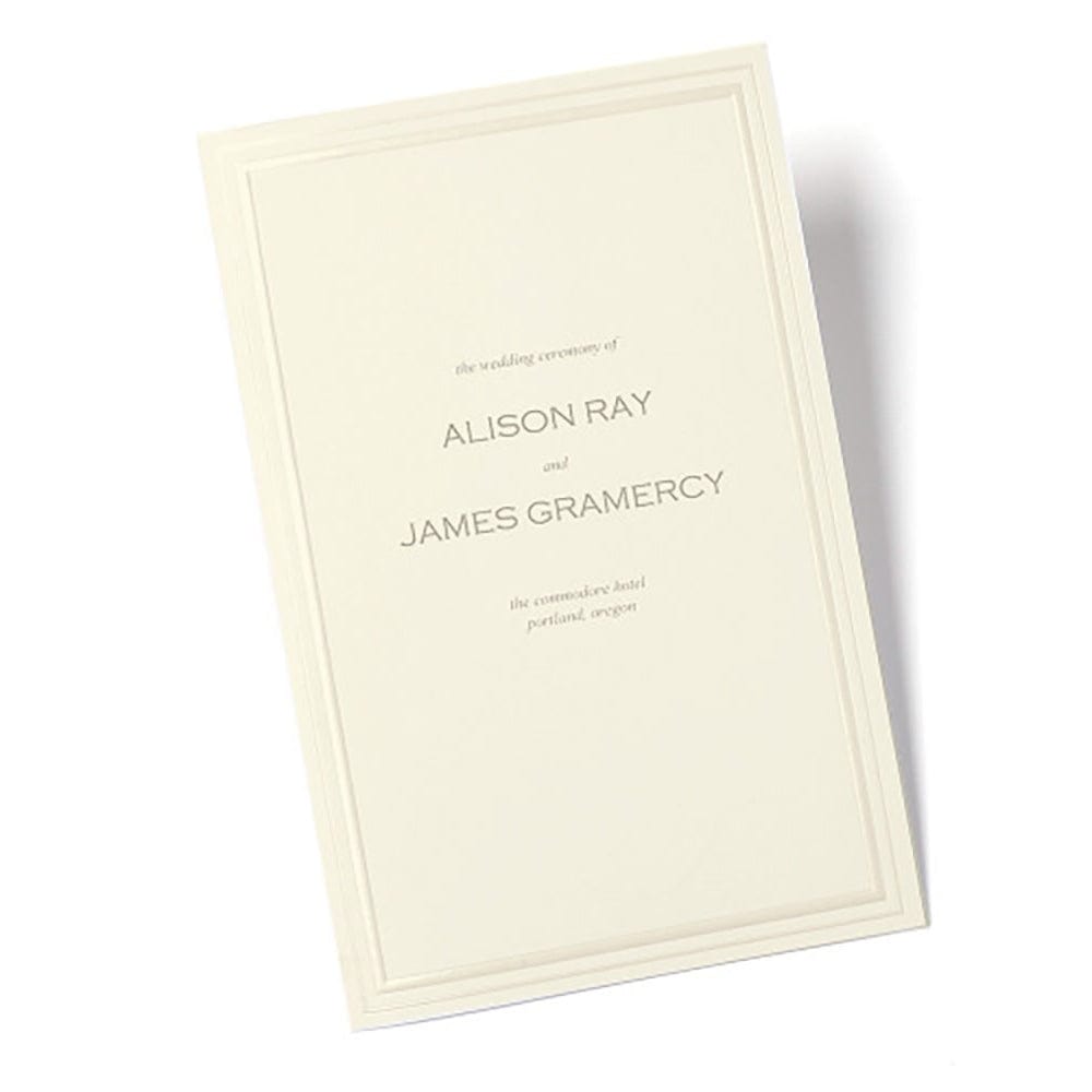 Pearl Border Bifold Print At Home Wedding Program Ivory Gartner Studios Program Paper 61403