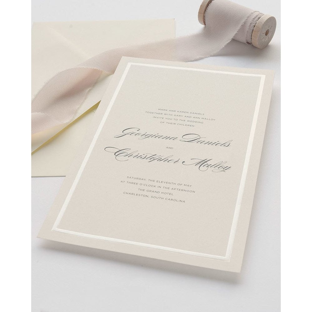 Pearl Border Print At Home Wedding Invitation Kit Gartner Studios