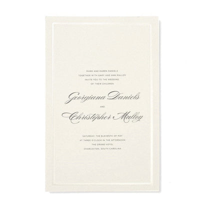 Pearl Border Print At Home Wedding Invitation Kit Ivory Gartner Studios Invitations 61007