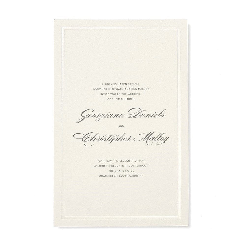 Pearl Border Print At Home Wedding Invitation Kit Ivory Gartner Studios Invitations 61007