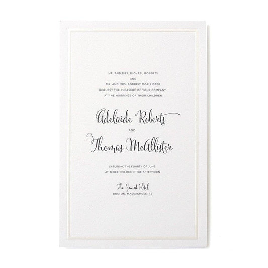 Pearl Border Print At Home Wedding Invitation Kit White Gartner Studios Invitations 61001