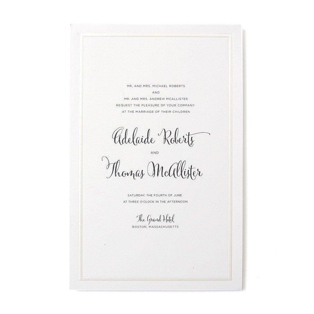 Pearl Border Print At Home Wedding Invitation Kit White Gartner Studios Invitations 61001