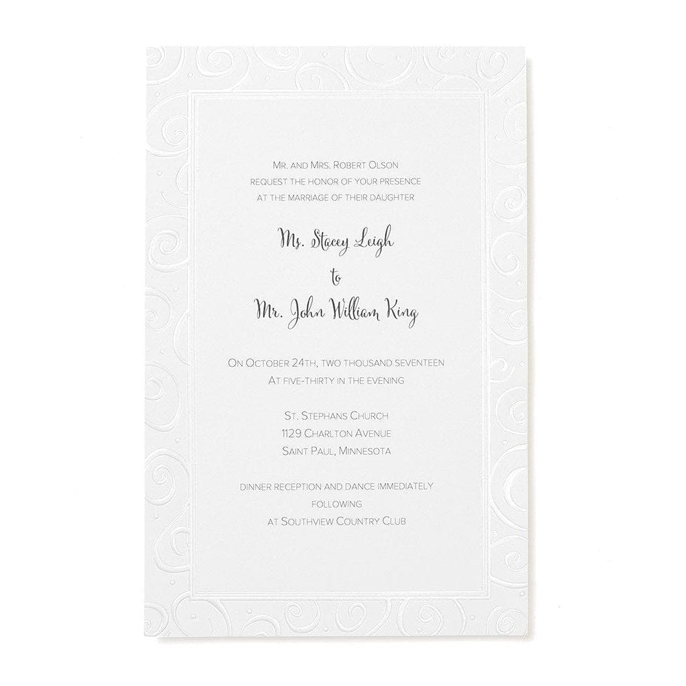 Pearl Foil Swirls Print At Home Wedding Invitation Kit Gartner Studios Invitations 61042