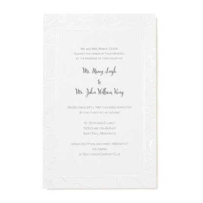 Pearl Foil Swirls Print At Home Wedding Invitation Kit Gartner Studios Invitations 61042