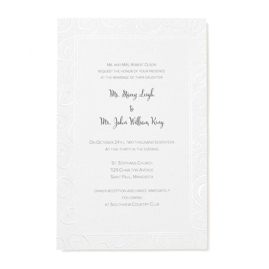 Pearl Foil Swirls Print At Home Wedding Invitation Kit Gartner Studios Invitations 61042