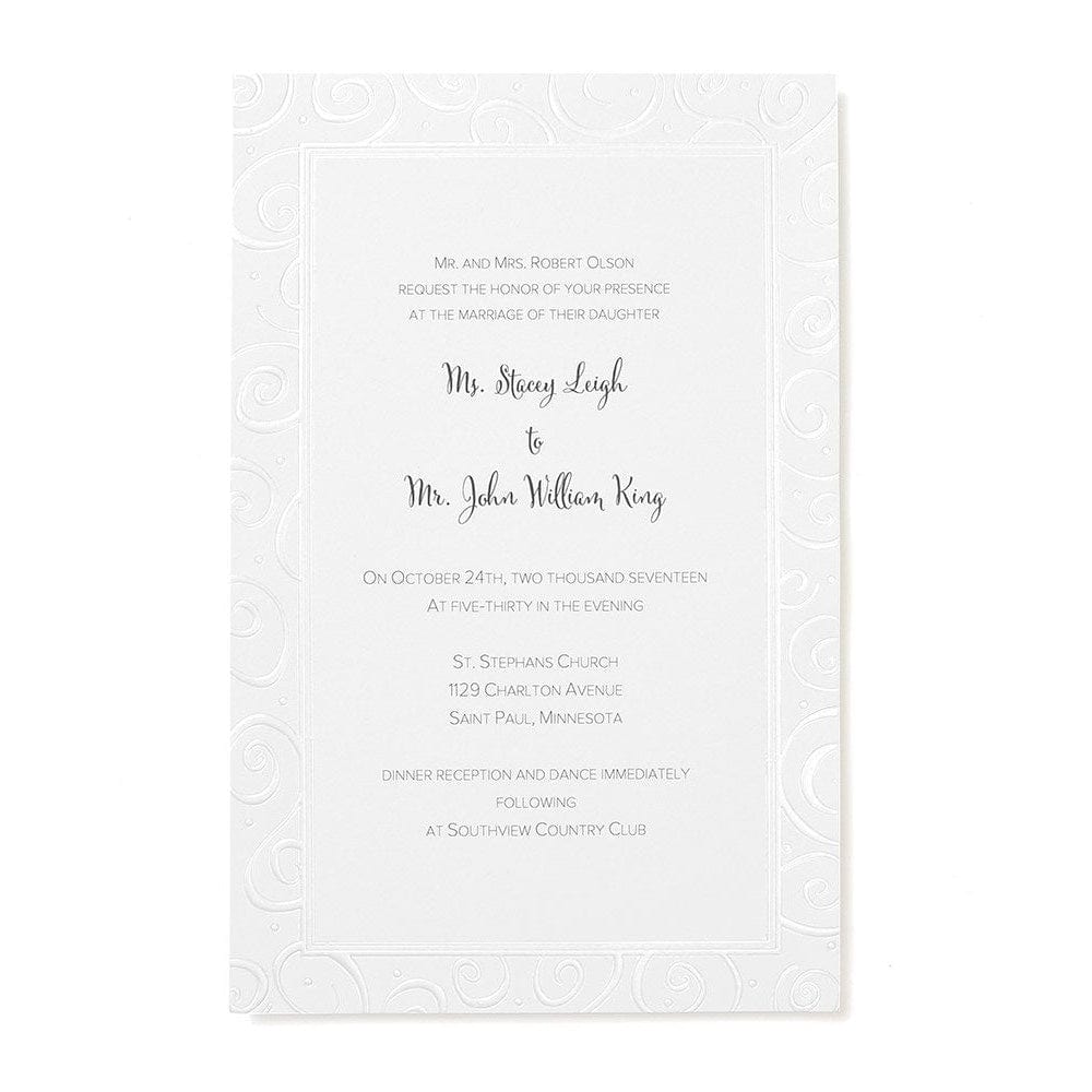 Pearl Foil Swirls Print At Home Wedding Invitation Kit Gartner Studios Invitations 61042