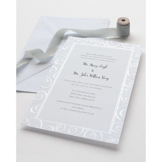 Pearl Foil Swirls Print At Home Wedding Invitation Kit Gartner Studios Invitations 61042
