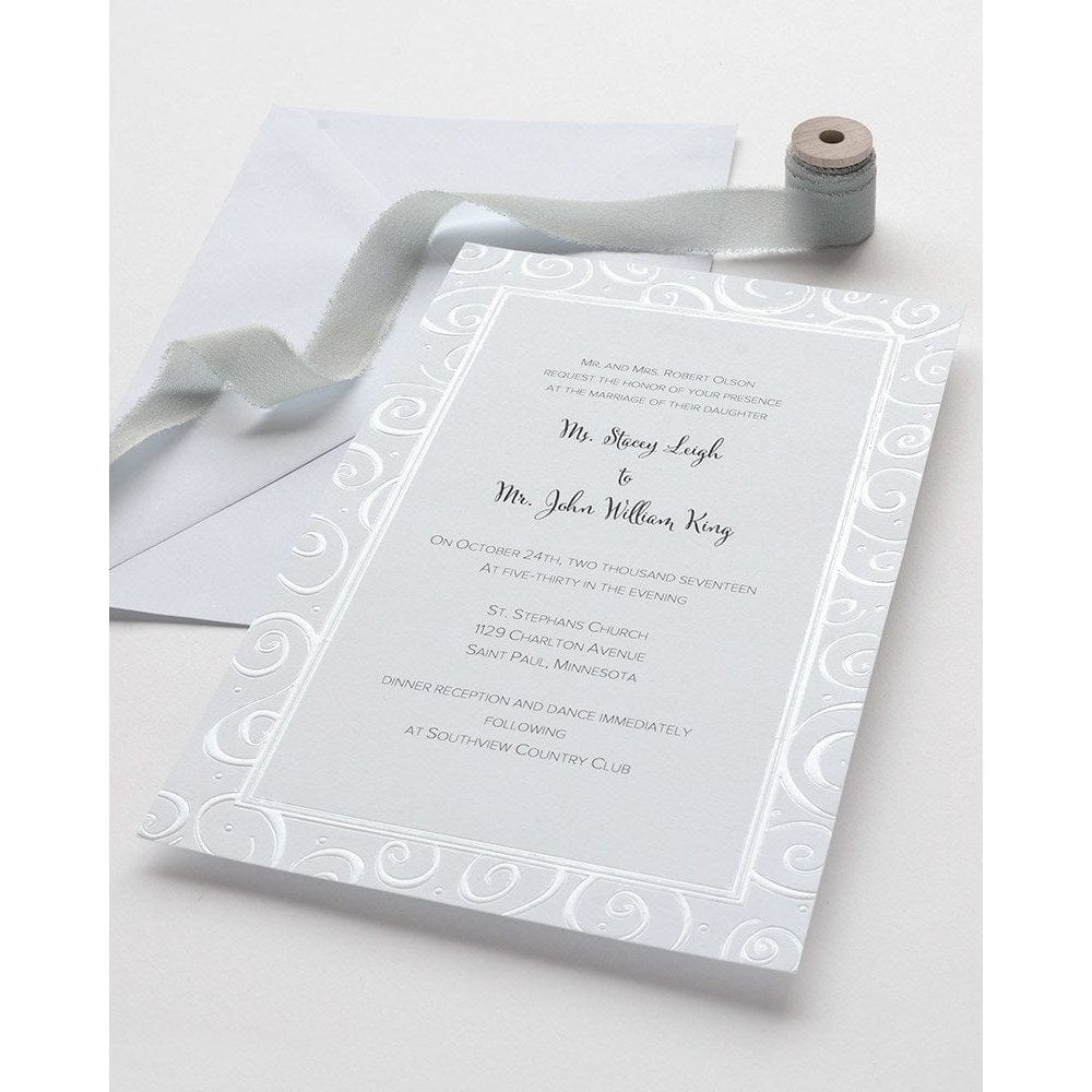 Pearl Foil Swirls Print At Home Wedding Invitation Kit Gartner Studios Invitations 61042