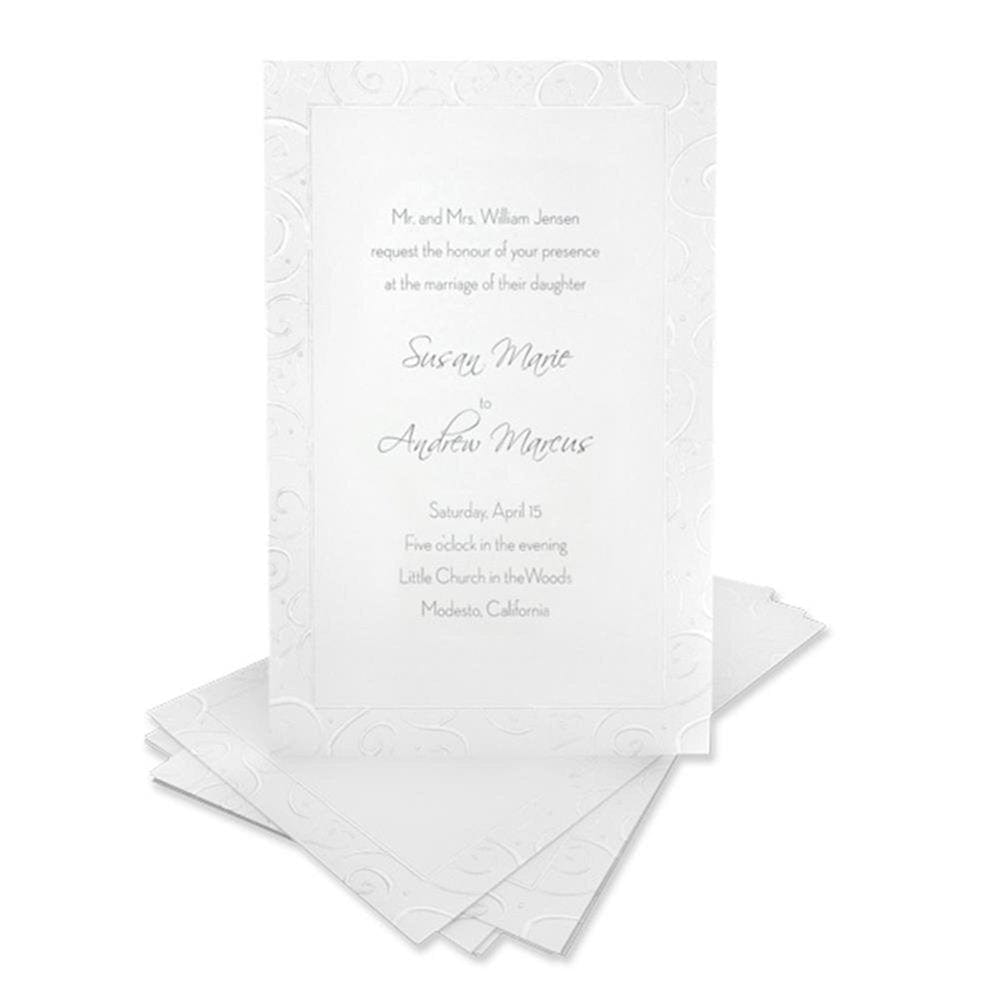 Pearl Foil Swirls Print At Home Wedding Invitation Kit Gartner Studios Invitations 61042