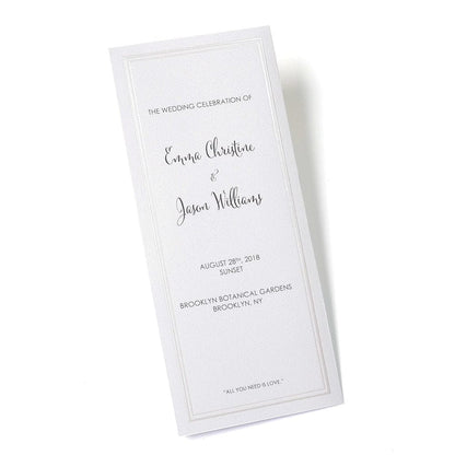 Pearl White Trifold Print At Home Wedding Program Gartner Studios Program Paper 61302