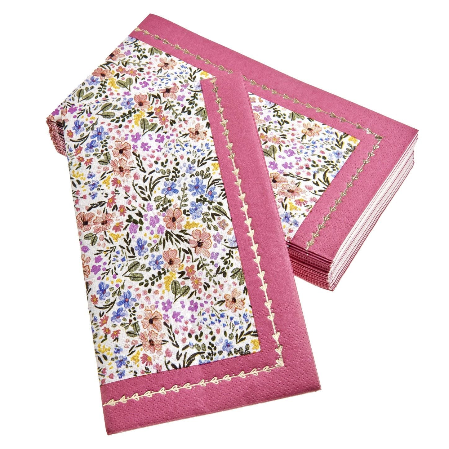 Pink Floral Dinner Napkins - 40 Count Roobee Napkins 94776