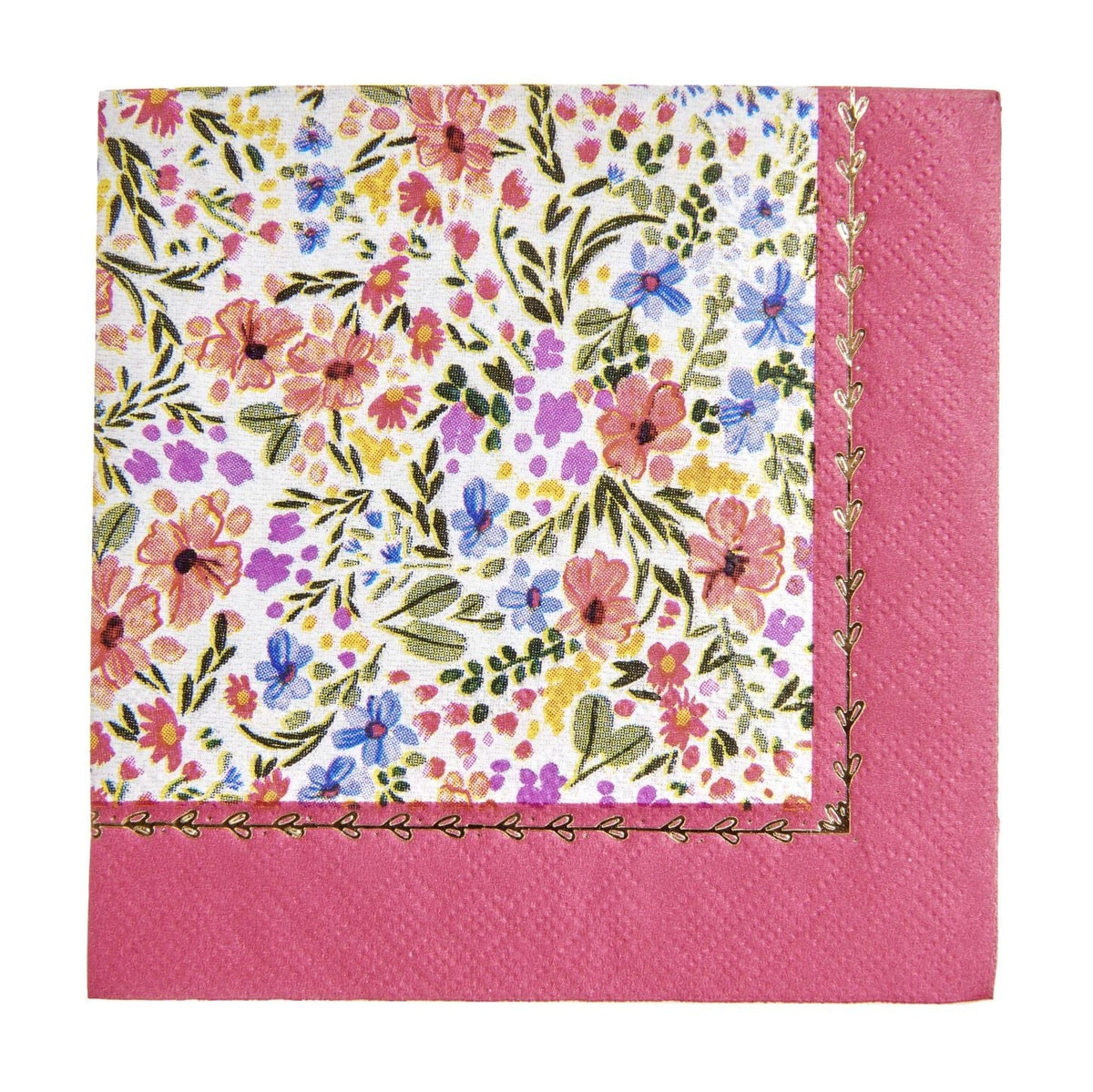 Pink Floral Napkins - 40 Count Roobee Napkins 94775
