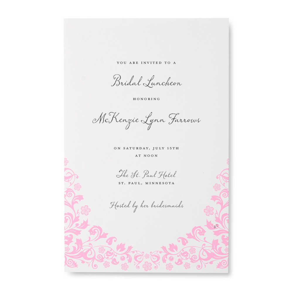 Pink Floral Print At Home Party Invitations Gartner Studios Invitations 79215