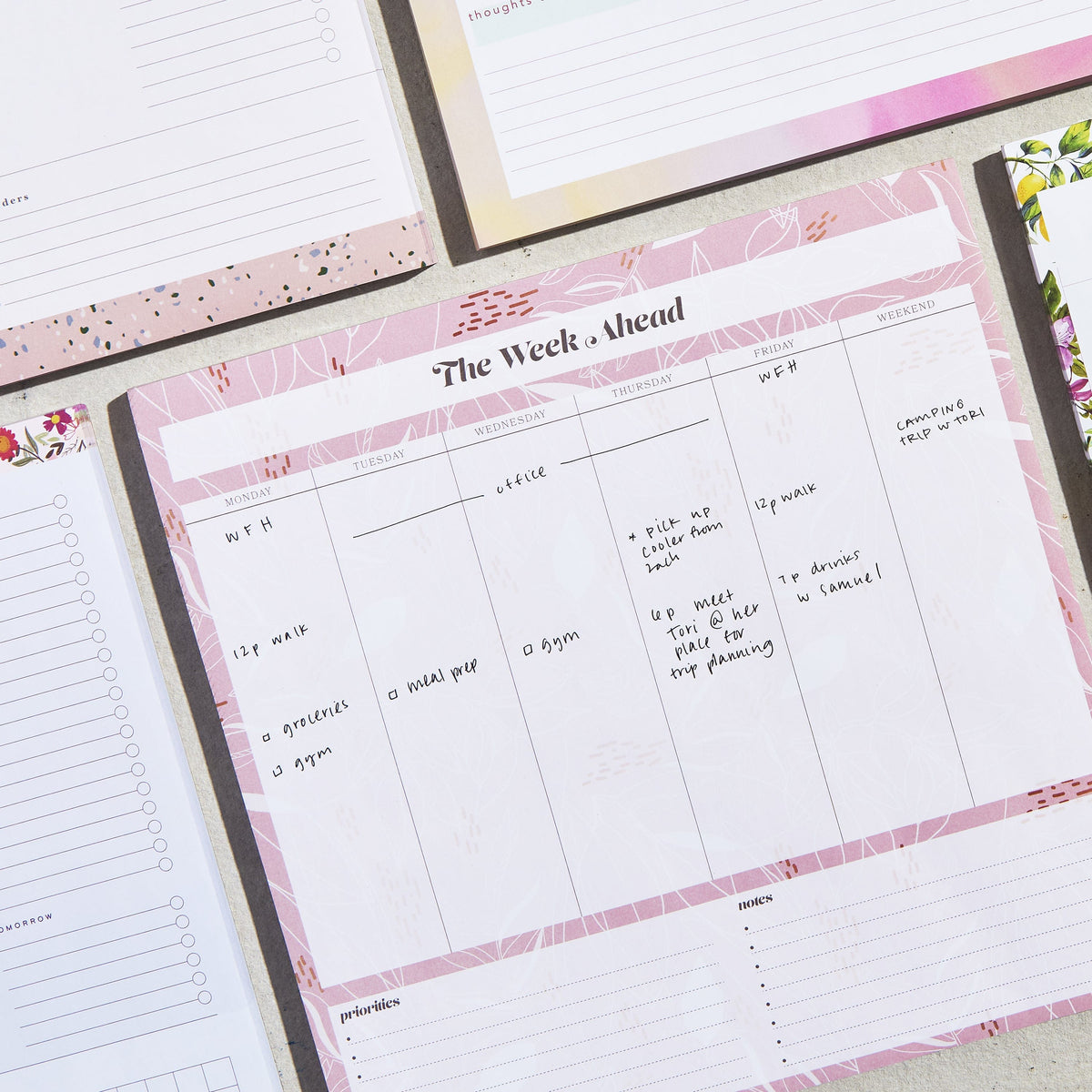 Pink Floral Smart Deck Desktop Calendar Gartner Studios 90655