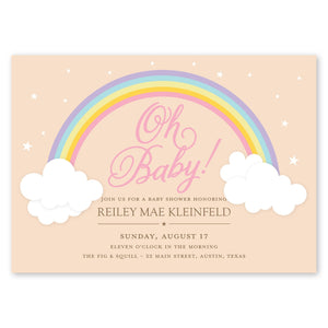 Rainbow Baby Shower Invitation Peach Gartner Studios Baby Shower