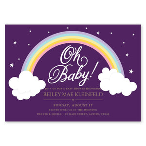 Rainbow Baby Shower Invitation Purple Gartner Studios Baby Shower