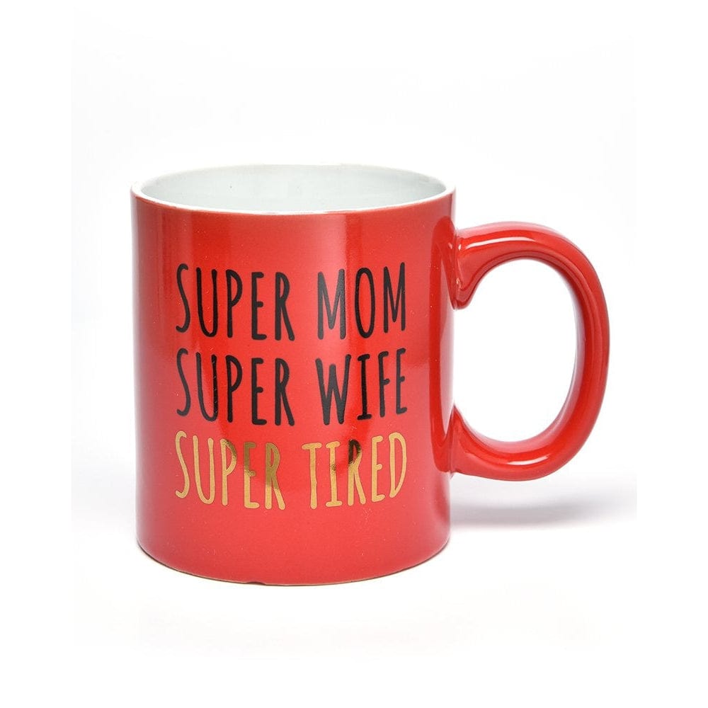 Red And Gold Foil Super Mom Mug Gartner Studios Drinkware 40427