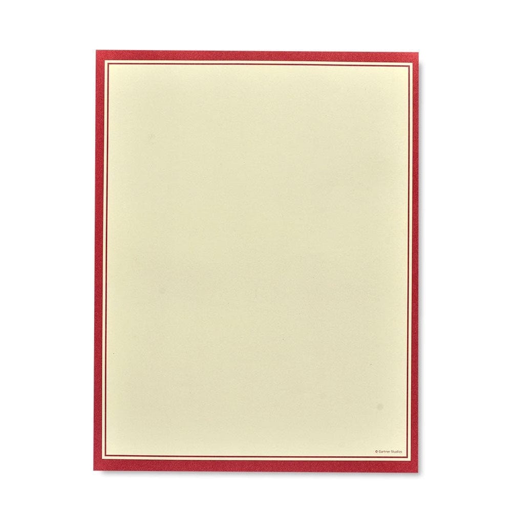 Red Border Stationery Paper - 100 Count Gartner Studios Stationery Paper 78466