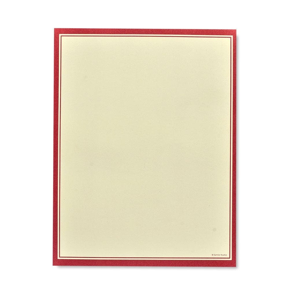 Red Border Stationery Paper - 100 Count | Gartner Studios