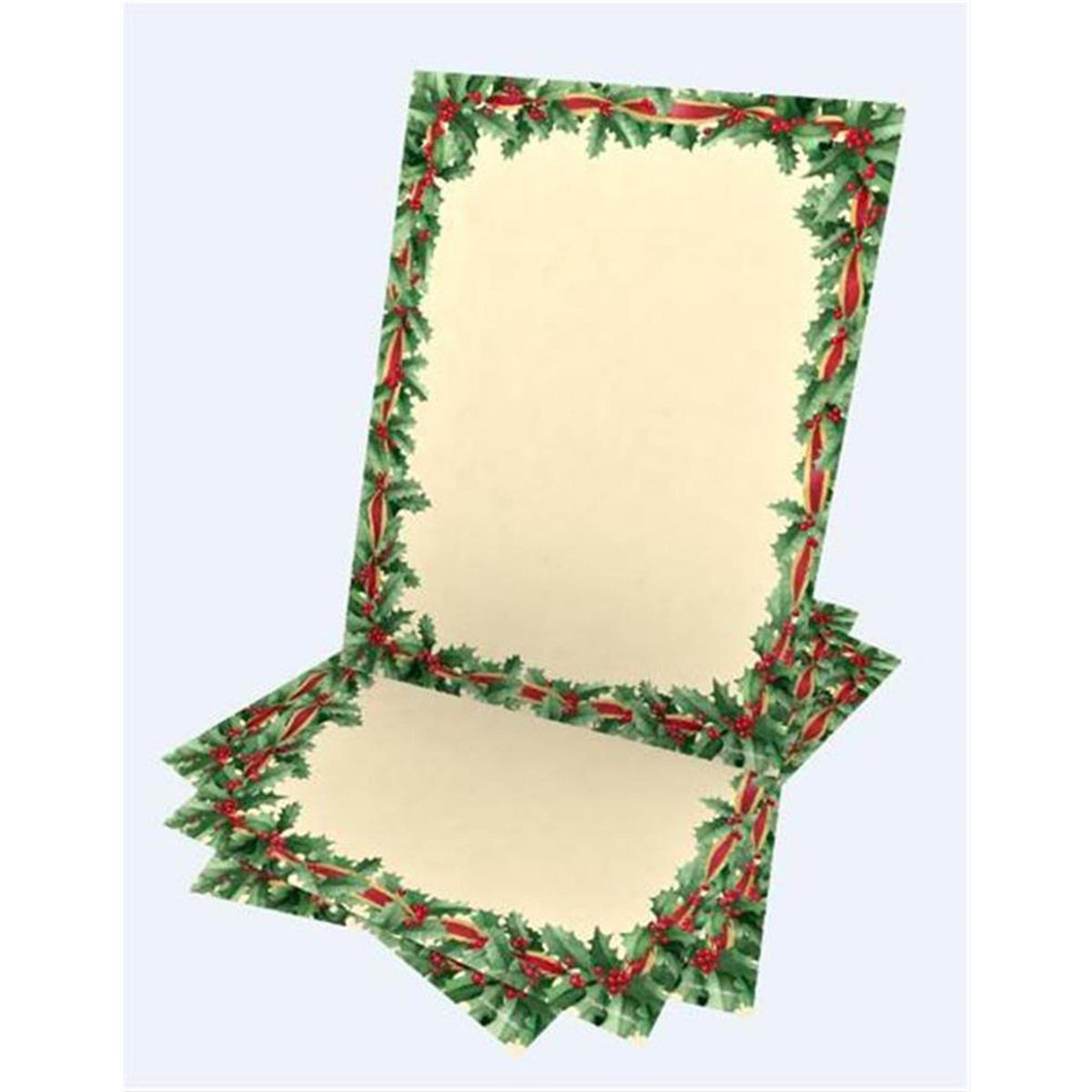 Red Ribbon Holly Stationery Paper - 25 Count Gartner Studios Stationery Paper 79855