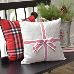 Red Stripe Bow Throw Pillow Gartner Studios Pillow 45409
