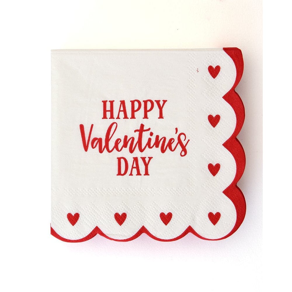 Red & White 'Happy Valentine's Day' Cocktail Napkins Gartner Studios Napkins 39982