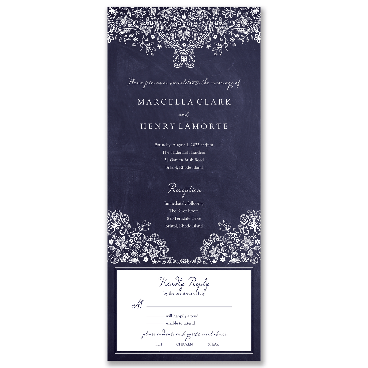 Rustic Lace All-in-One Wedding Invitation Gartner Studios All-in-One Wedding Invitation 98534