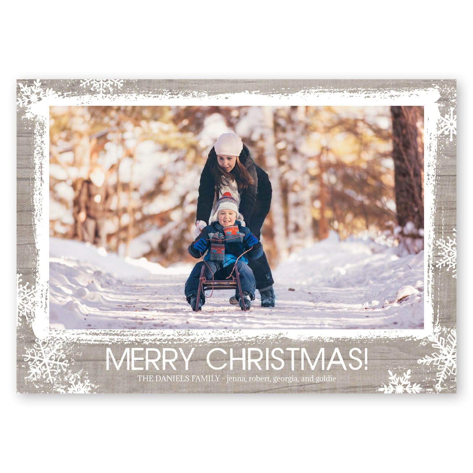 Rustic Snowfall Holiday Card Light Taupe Gartner Studios Christmas Card 95451