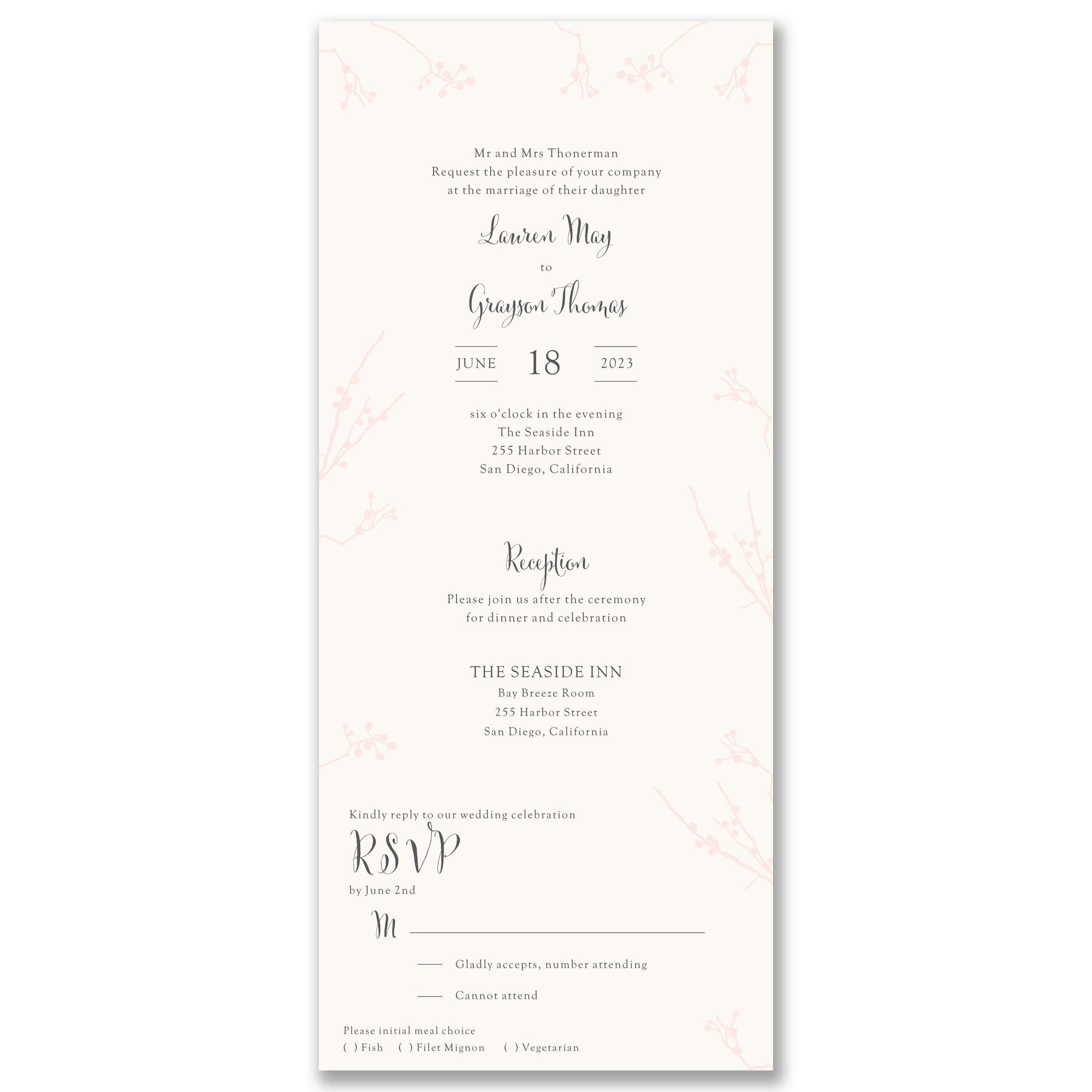 Rustic Woodgrain All-in-One Wedding Invitation Gartner Studios All-in-One Wedding Invitation 98539