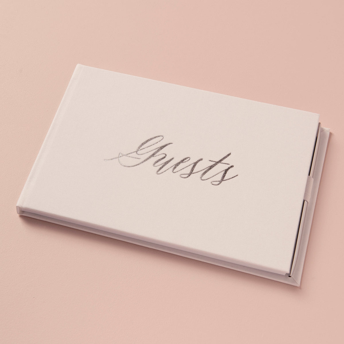 Script Silver Guest Book with Pen Style Me Pretty Guest Book 56709