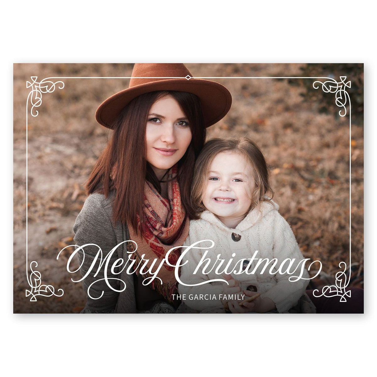 Scroll Border Holiday Card White Gartner Studios Christmas Card 95448