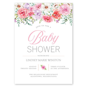 Showering Blooms Baby Shower Invitation Blush Gartner Studios Baby Shower