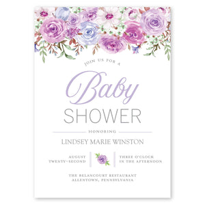 Showering Blooms Baby Shower Invitation Lavender Gartner Studios Baby Shower