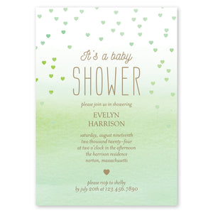 Showering Hearts Baby Shower Invitation Sage Gartner Studios Baby Shower