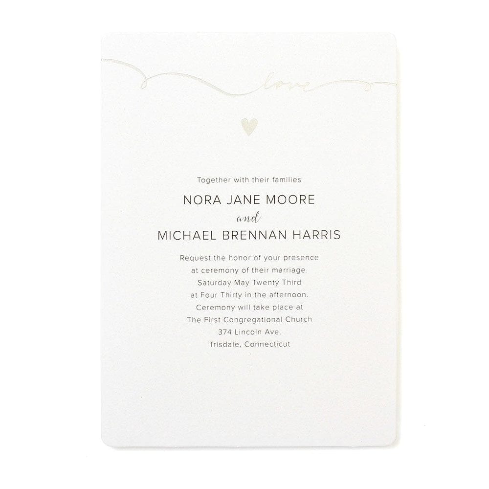 Silver Foil Love Script Print At Home Invitation Kit Gartner Studios