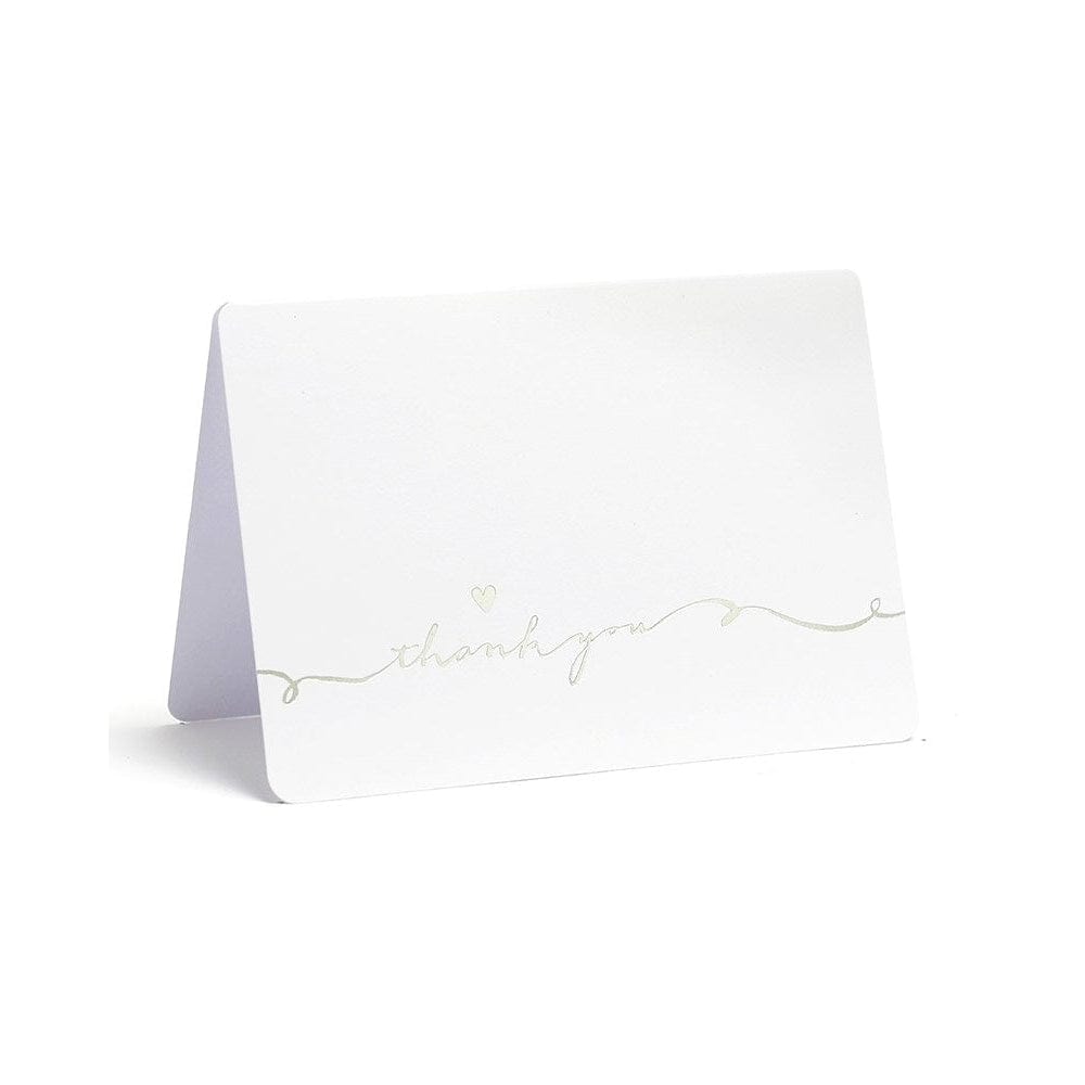 Silver Foil Script With Heart Thank You Cards Gartner Studios Cards - Thank You 16122