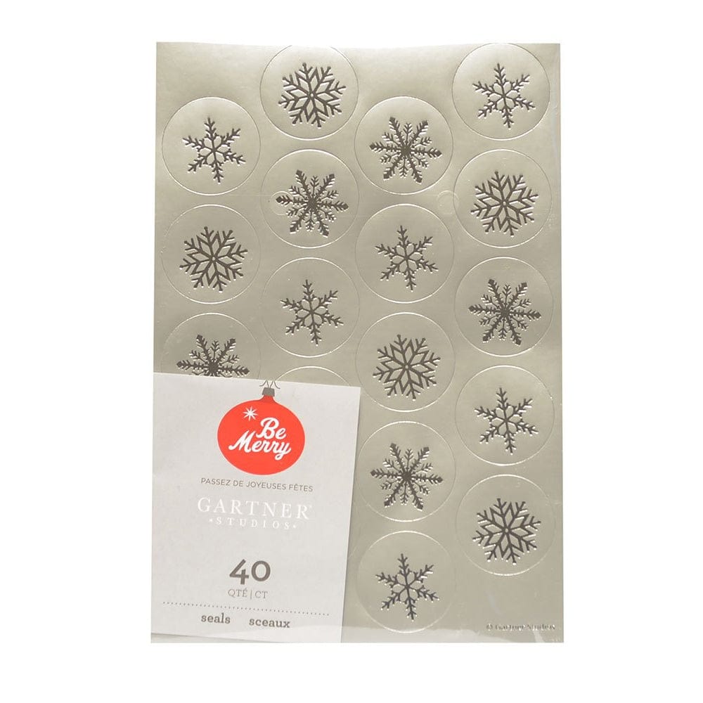 Silver Foil Snowflake Envelope Seals - 40 Count Gartner Studios Seals 18708