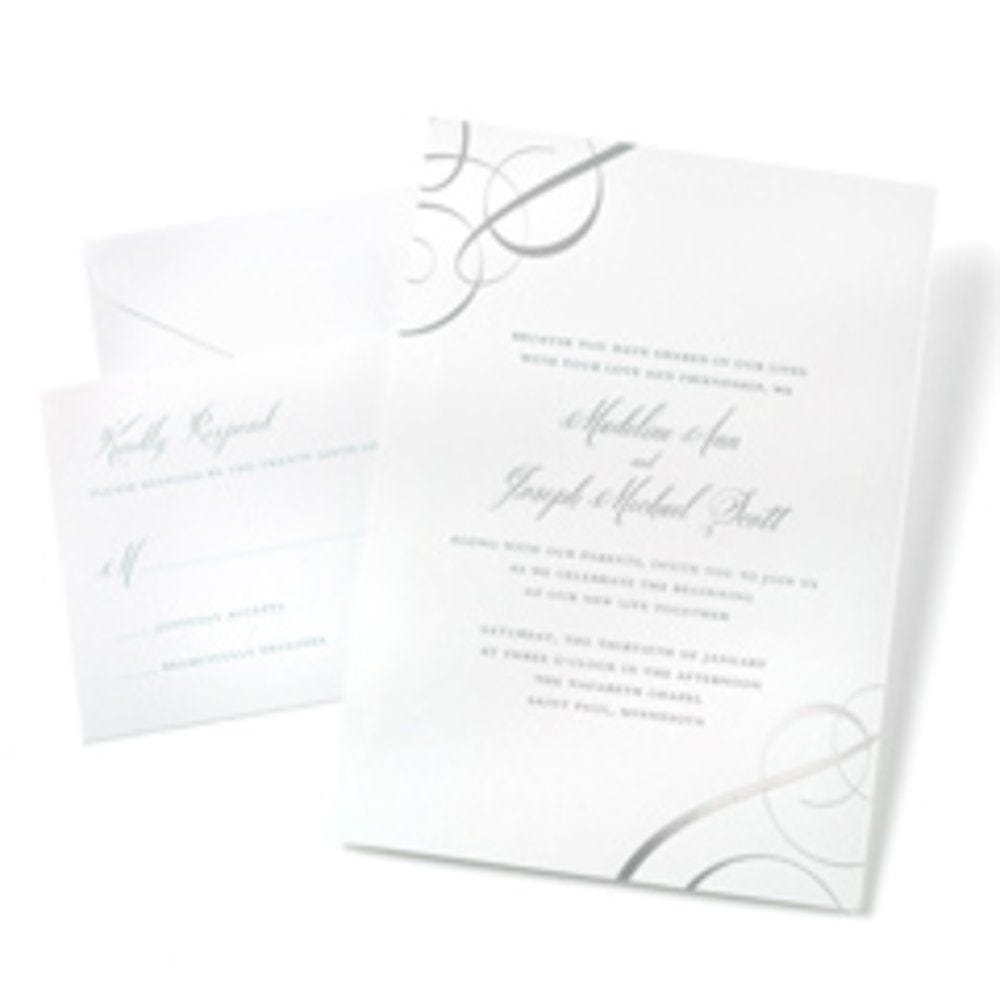 Silver Foil Swirls Print At Home Invitation Kit Gartner Studios Invitations 16120