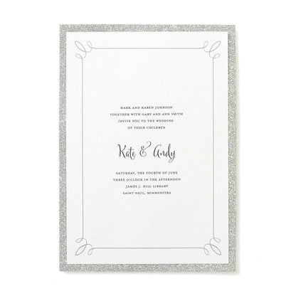 Silver Glitter Print At Home Wedding Invitation Kit 50 Gartner Studios Invitations 14276