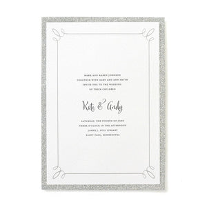 Silver Glitter Print At Home Wedding Invitation Kit 50 Gartner Studios Invitations 14276
