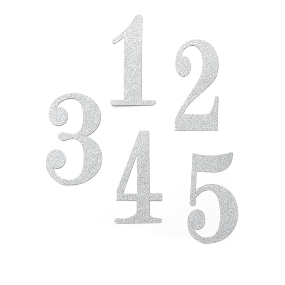 Silver Glitter Table Numbers 1-12 Gartner Studios Table Numbers 13747