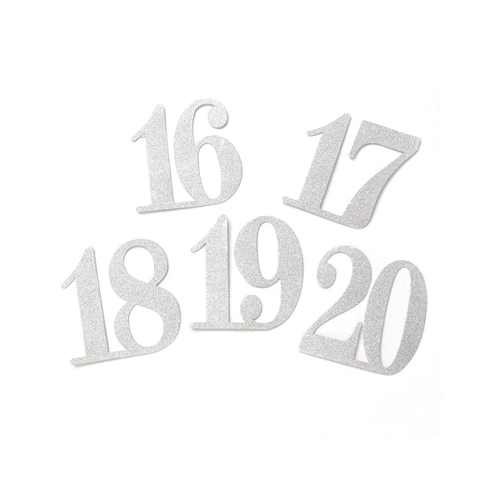 Silver Glitter Table Numbers 1324 Gartner Studios